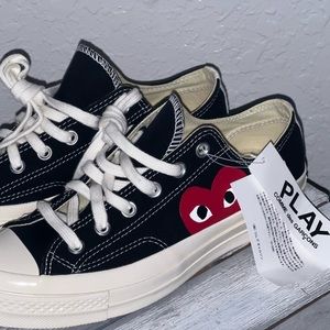 Brand new comme des garcons converse purchased at Saks. Size 9 womens size 7 men